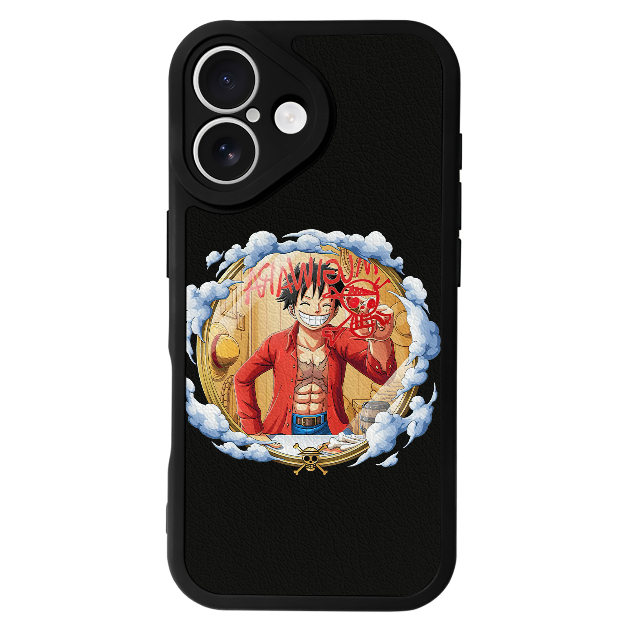 （画像用） ワンピース モンキー・D・ルフィ ONE PIECE Monkey D. Luffy 【iPhone 16シリーズ対応】シリコンスマホケース（レザー調） 材質：シリコン